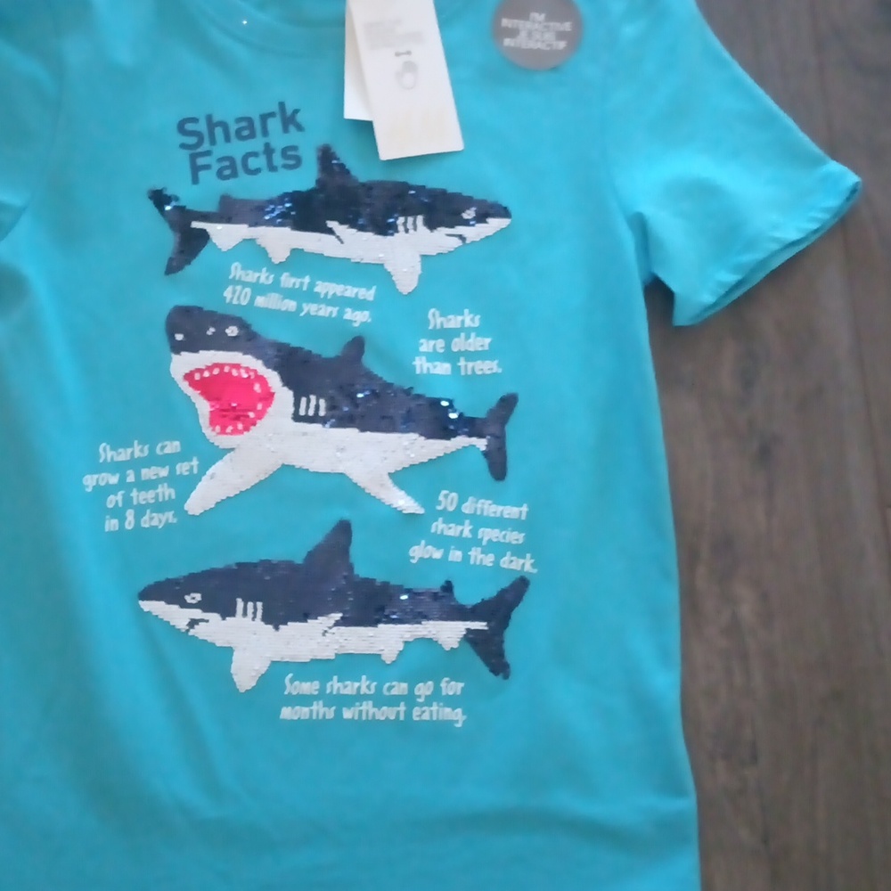 H&M boys interactive shark shirt